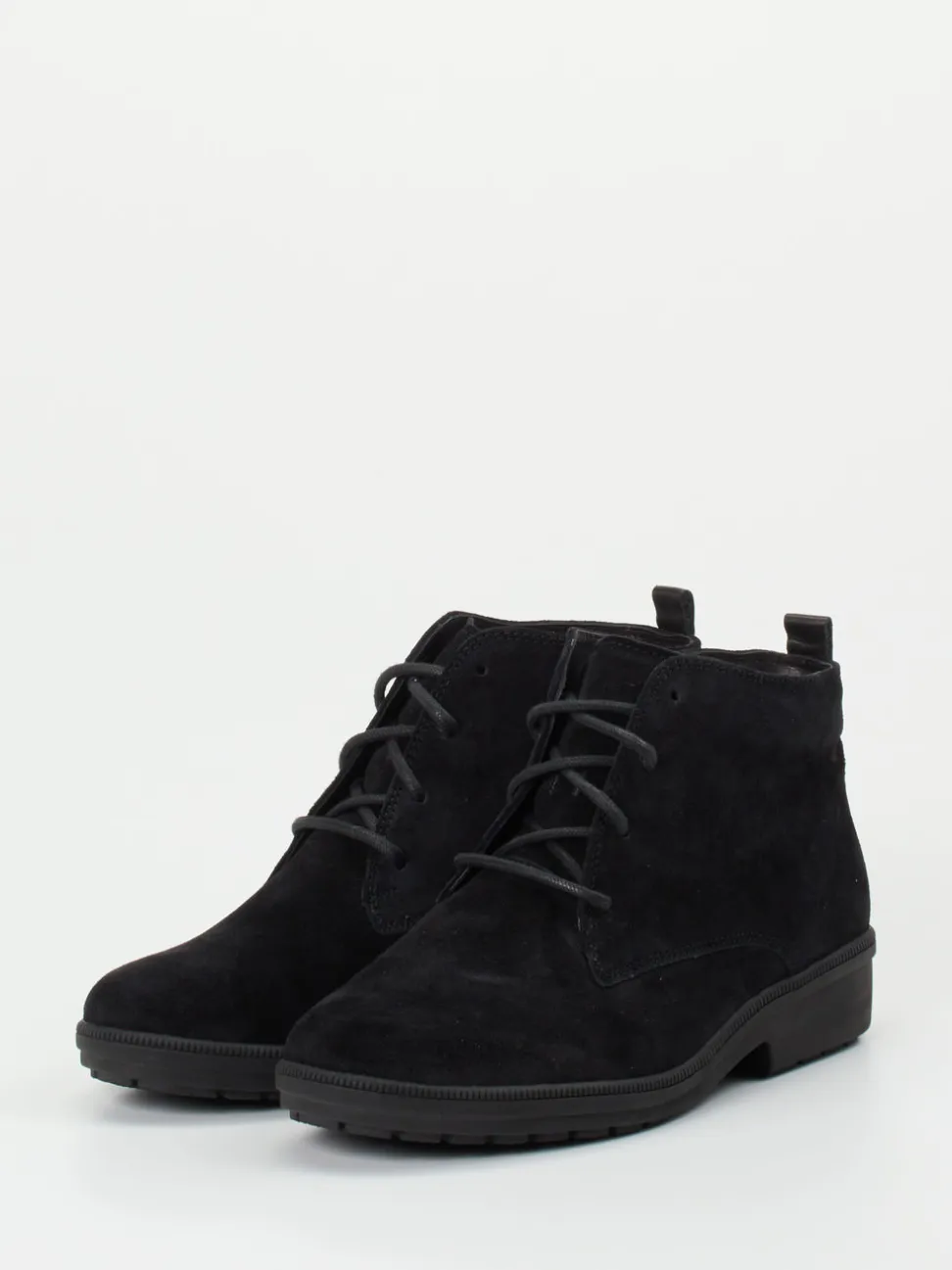 Ganter – Schnürstiefelette aus Veloursleder schwarz