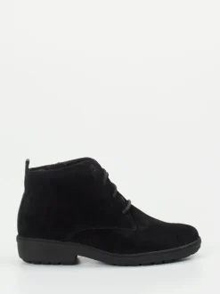 Ganter – Schnürstiefelette aus Veloursleder schwarz