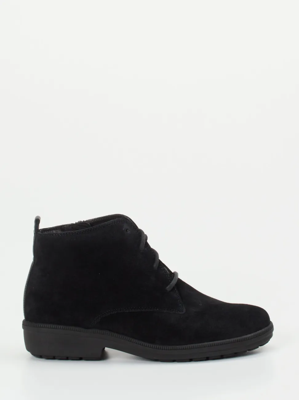 Ganter – Schnürstiefelette aus Veloursleder schwarz