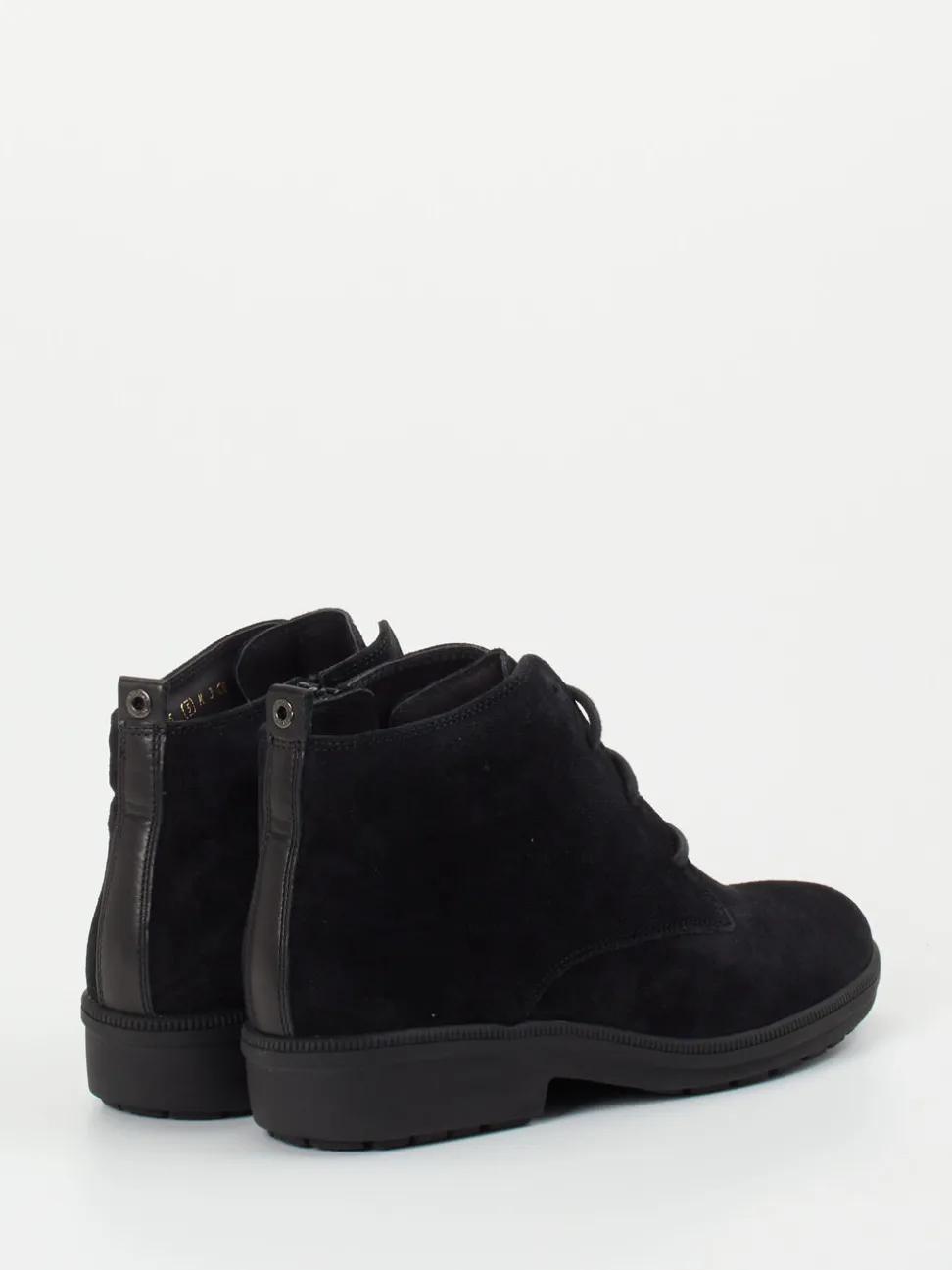 Ganter – Schnürstiefelette aus Veloursleder schwarz