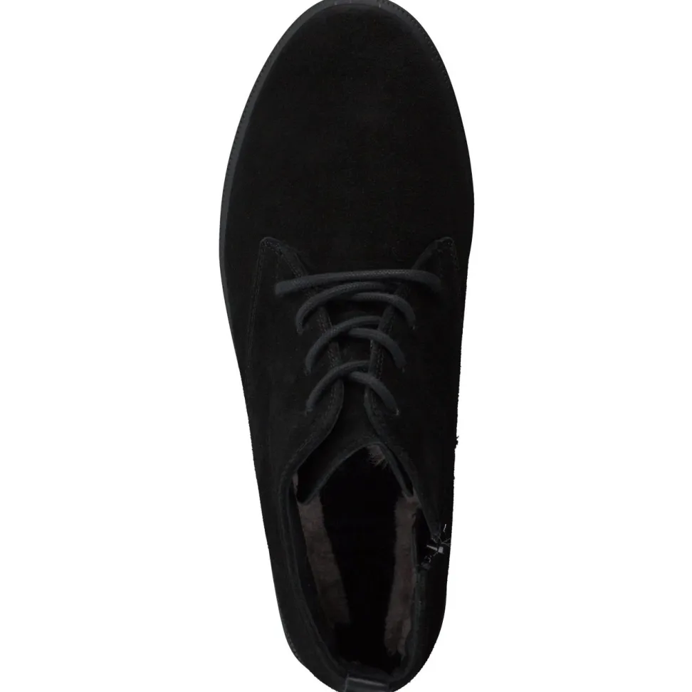 Ganter – Schnürstiefelette aus Veloursleder schwarz