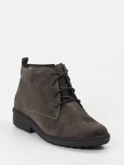 Ganter – Schnürstiefelette aus Veloursleder grau