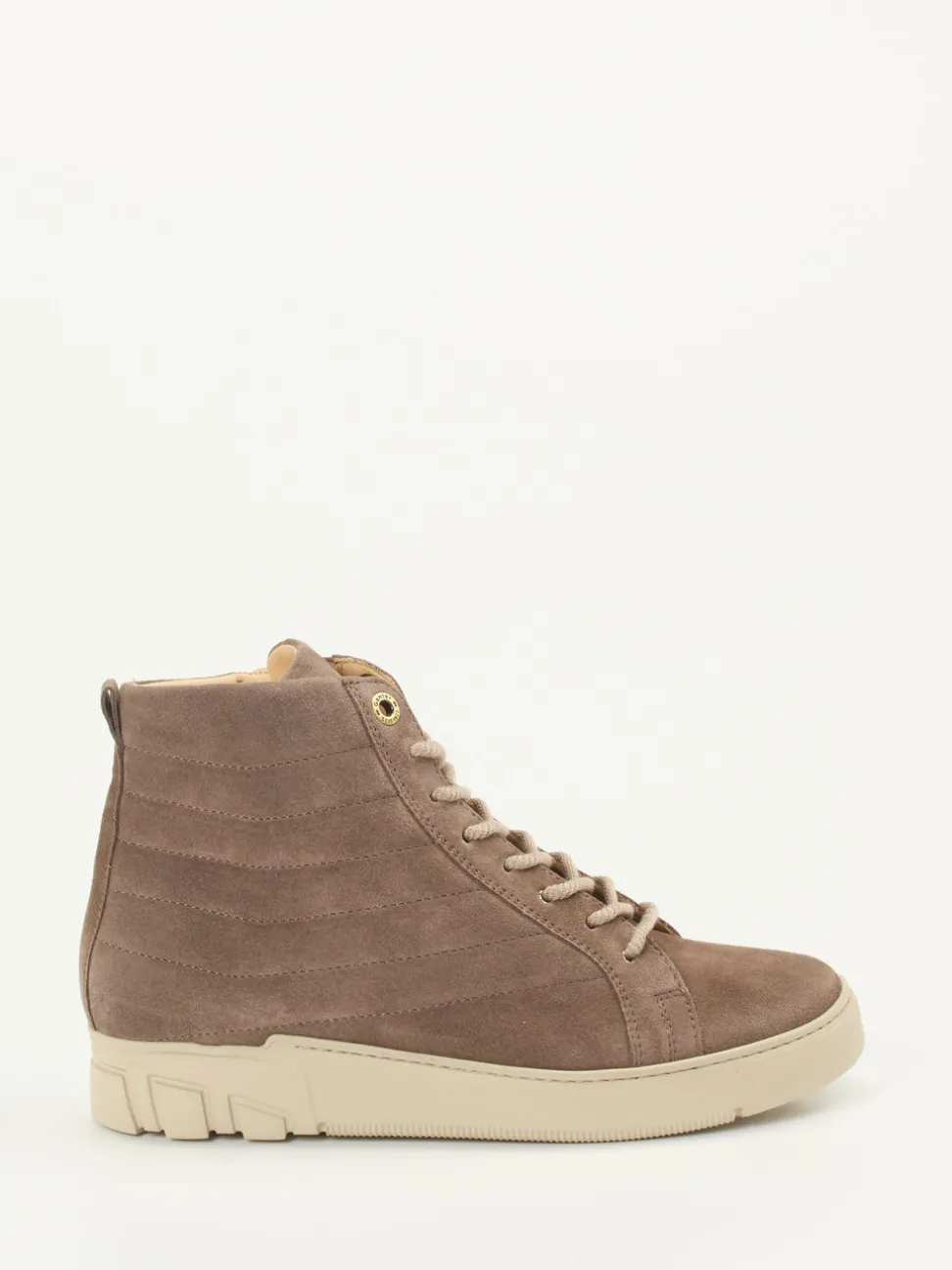 Ganter – Schnürstiefelette aus Veloursleder taupe