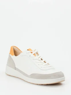 Ganter – Sneaker aus Leder und Veloursleder weiß