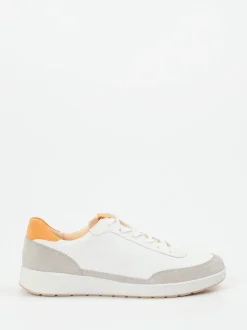 Ganter – Sneaker aus Leder und Veloursleder weiß