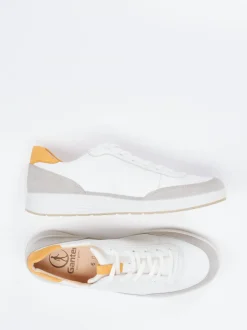 Ganter – Sneaker aus Leder und Veloursleder weiß
