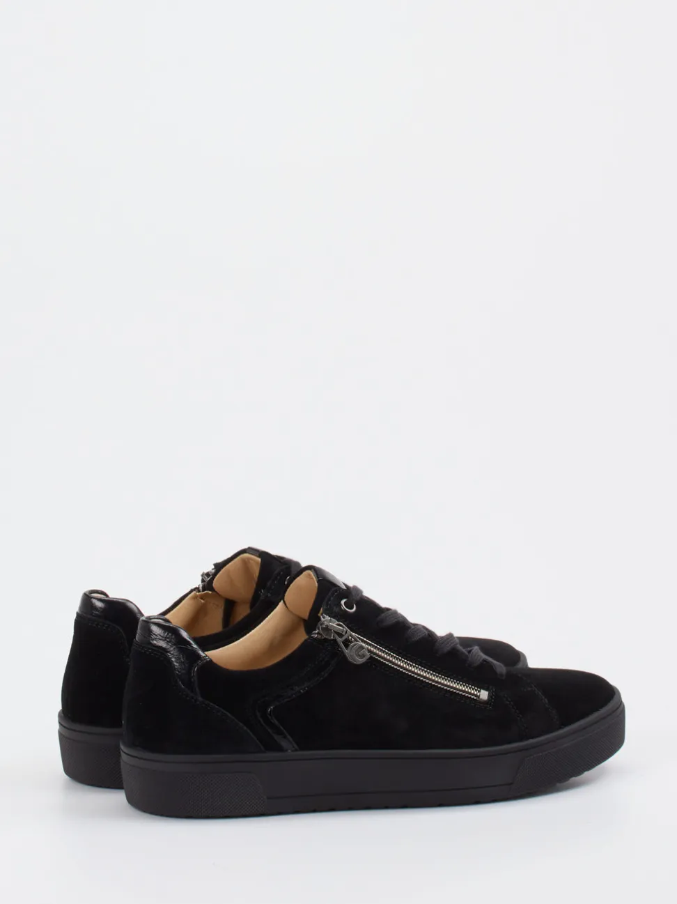 Ganter – Sneaker aus Veloursleder mit Lackdetails