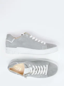 Ganter – Sneaker aus Veloursleder hellgrau