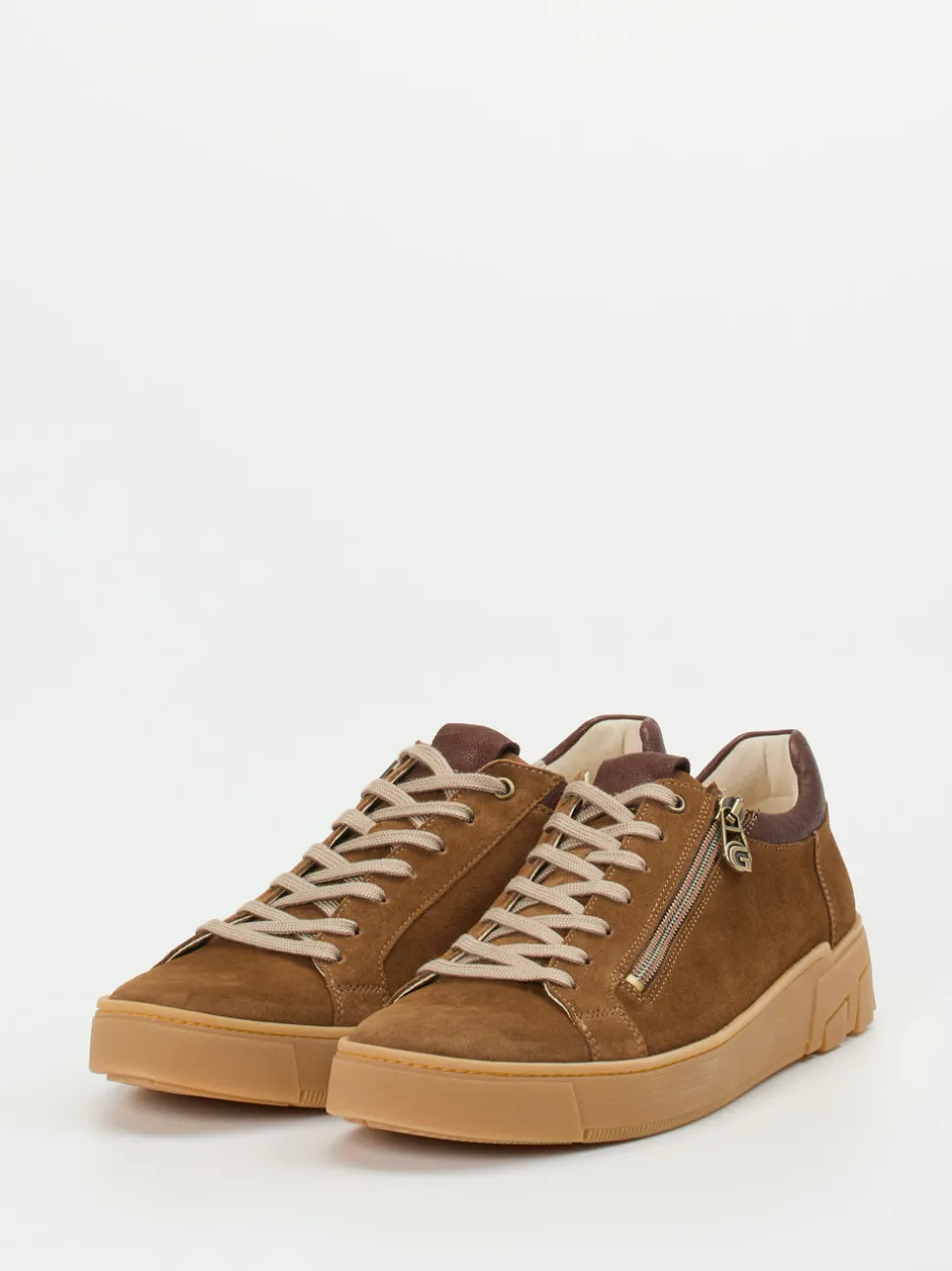 Ganter – Sneaker aus Veloursleder in Rostbraun
