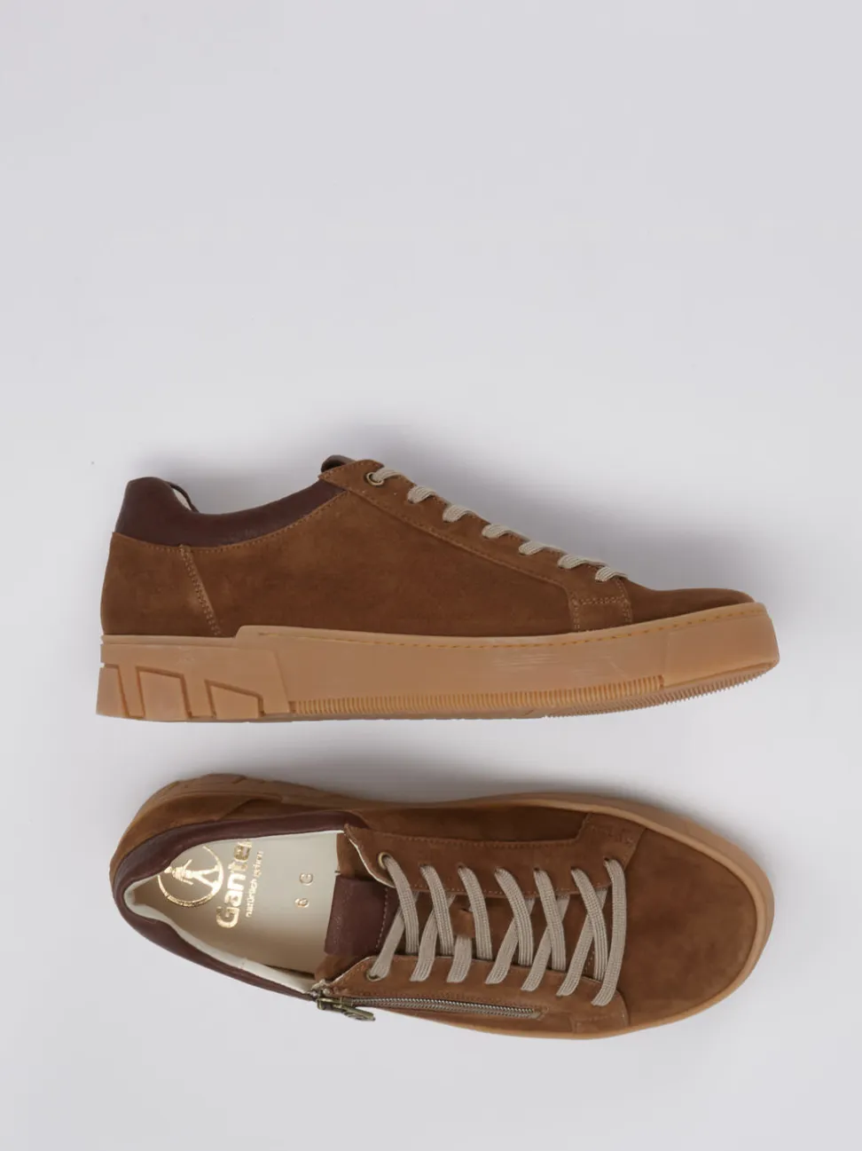 Ganter – Sneaker aus Veloursleder in Rostbraun