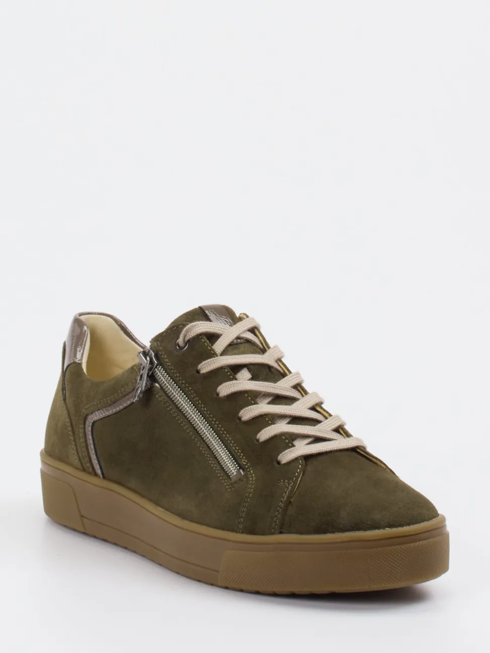 Ganter – Sneaker aus Veloursleder olivgrün