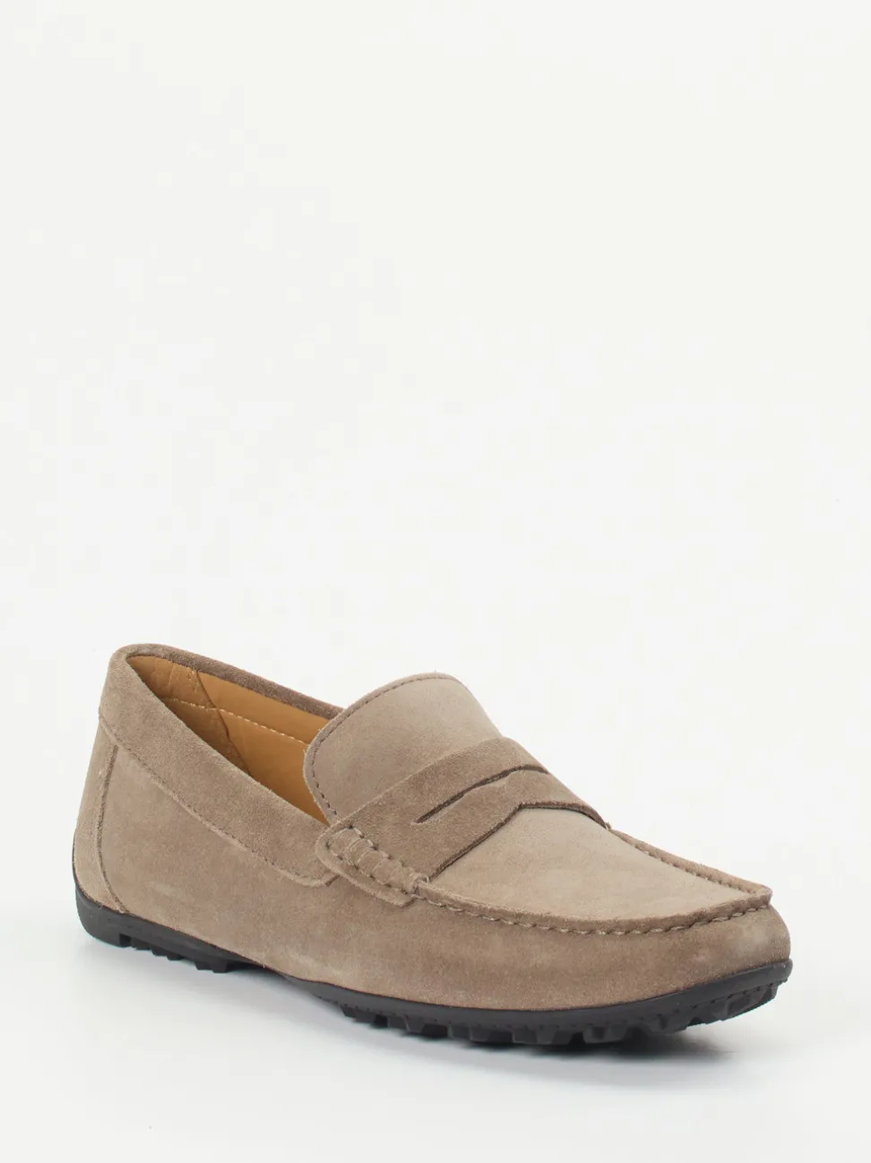 Geox – Loafer aus Veloursleder in Taupe