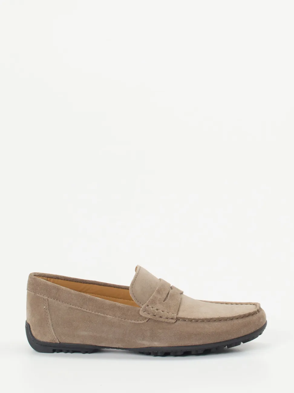 Geox – Loafer aus Veloursleder in Taupe