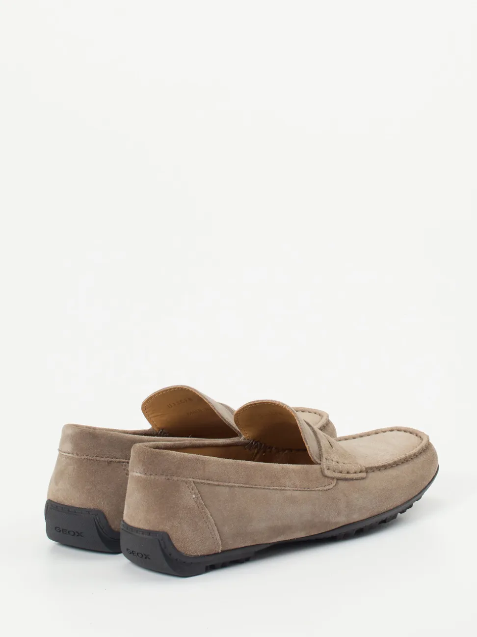 Geox – Loafer aus Veloursleder in Taupe