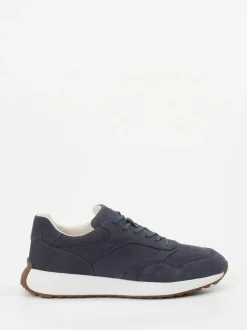 Geox – Retro-Sneaker aus Kalbleder in Dunkelblau