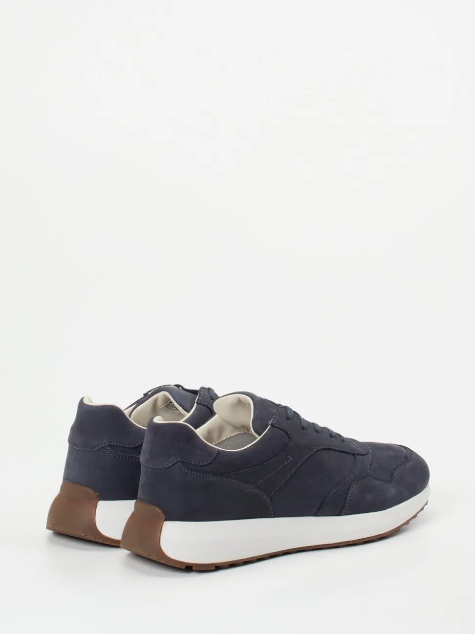 Geox – Retro-Sneaker aus Kalbleder in Dunkelblau