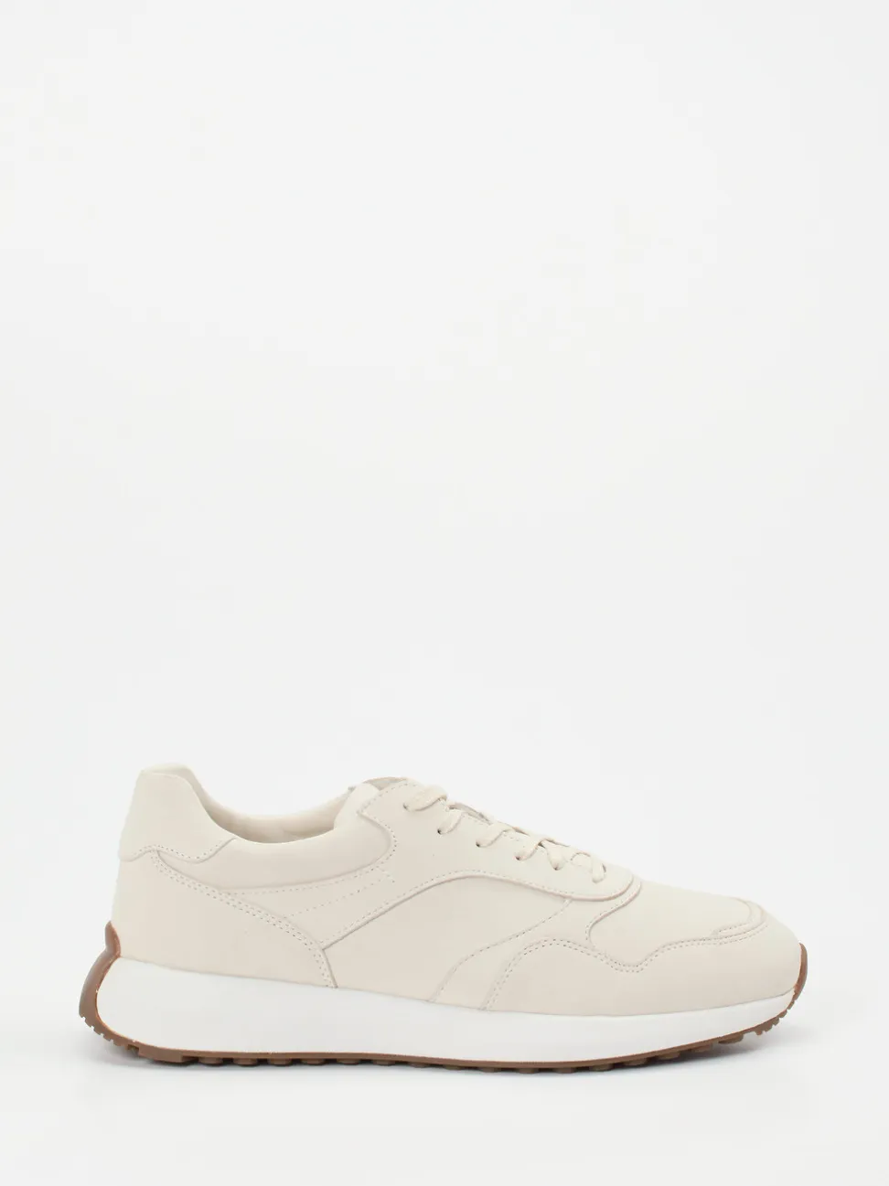 Geox – Retro-Sneaker aus Kalbleder in Beige