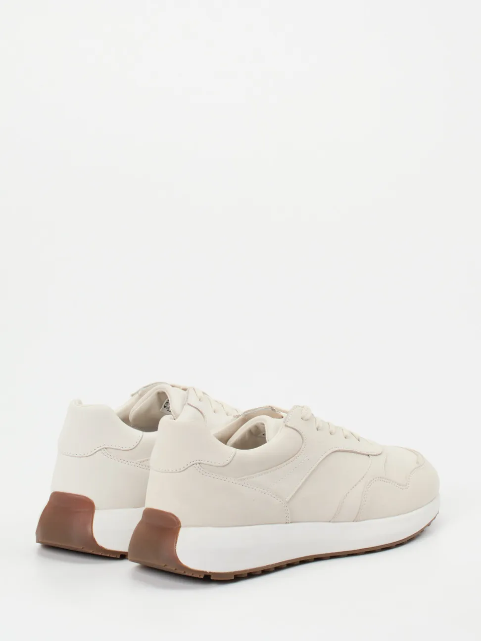 Geox – Retro-Sneaker aus Kalbleder in Beige