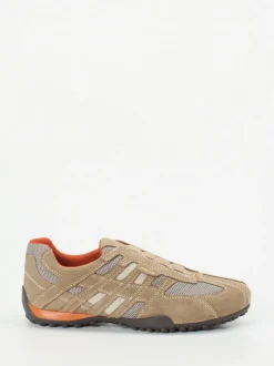 Geox – Slip-On Sneaker aus Veloursleder beige