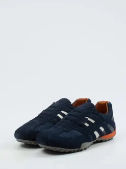 Geox – Slip-On Sneaker aus Veloursleder Dunkelblau