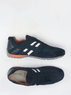 Geox – Slip-On Sneaker aus Veloursleder Dunkelblau