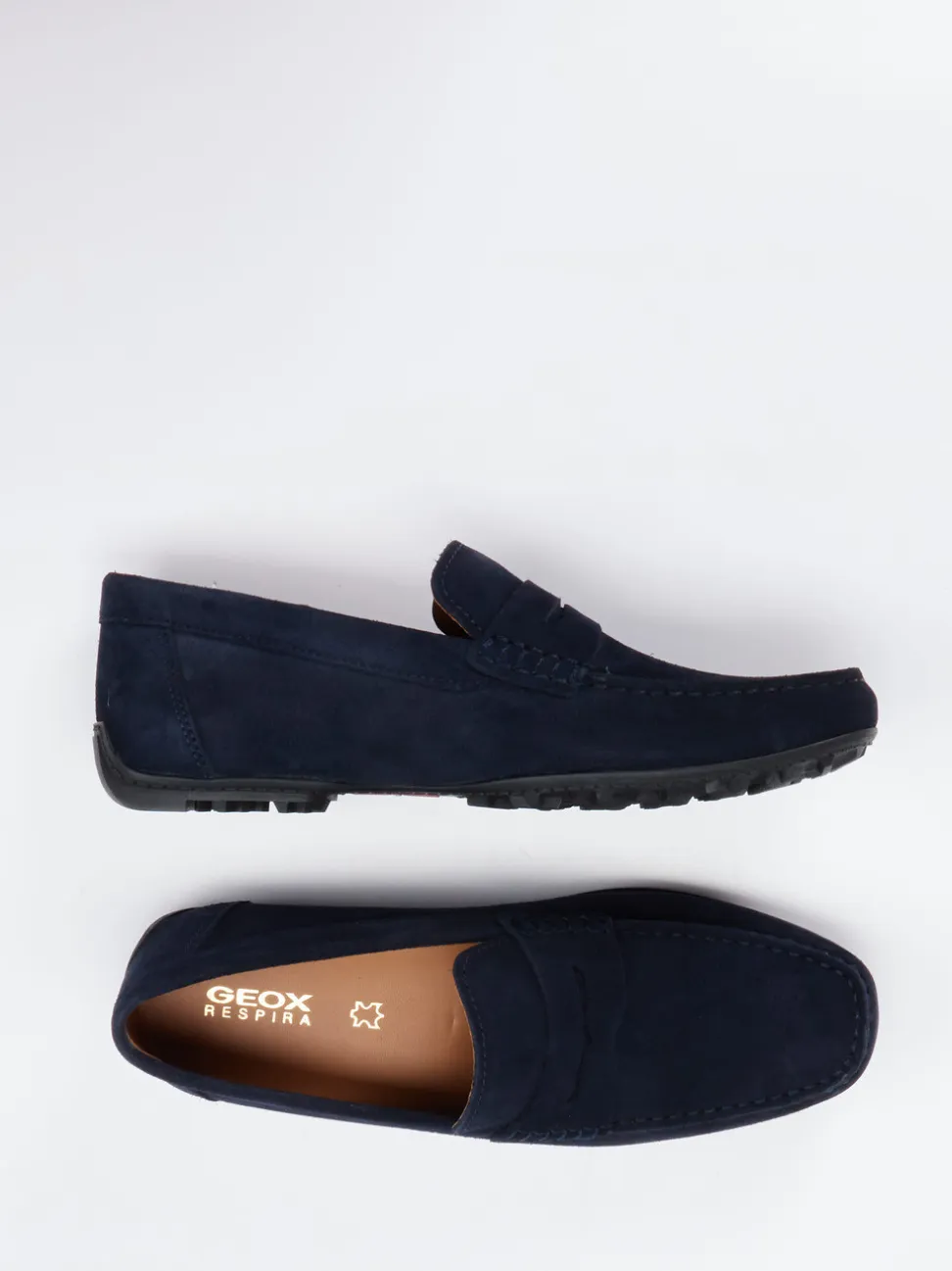 Geox – Slipper aus Veloursleder in Dunkelblau