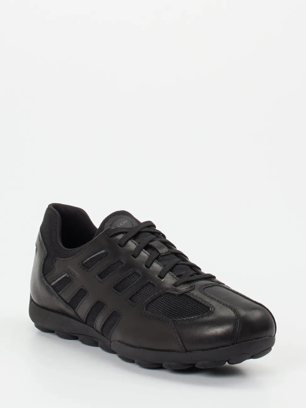 Geox – Sneaker aus Kalbleder und Mesh schwarz
