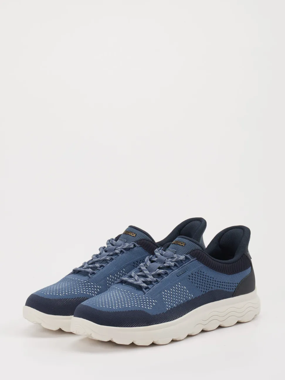 Geox – Sneaker aus Textilstrick in Jeansblau