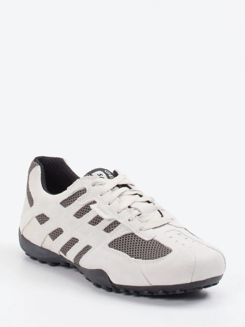 Geox – Sneaker aus Veloursleder mit Mesh in Weiß