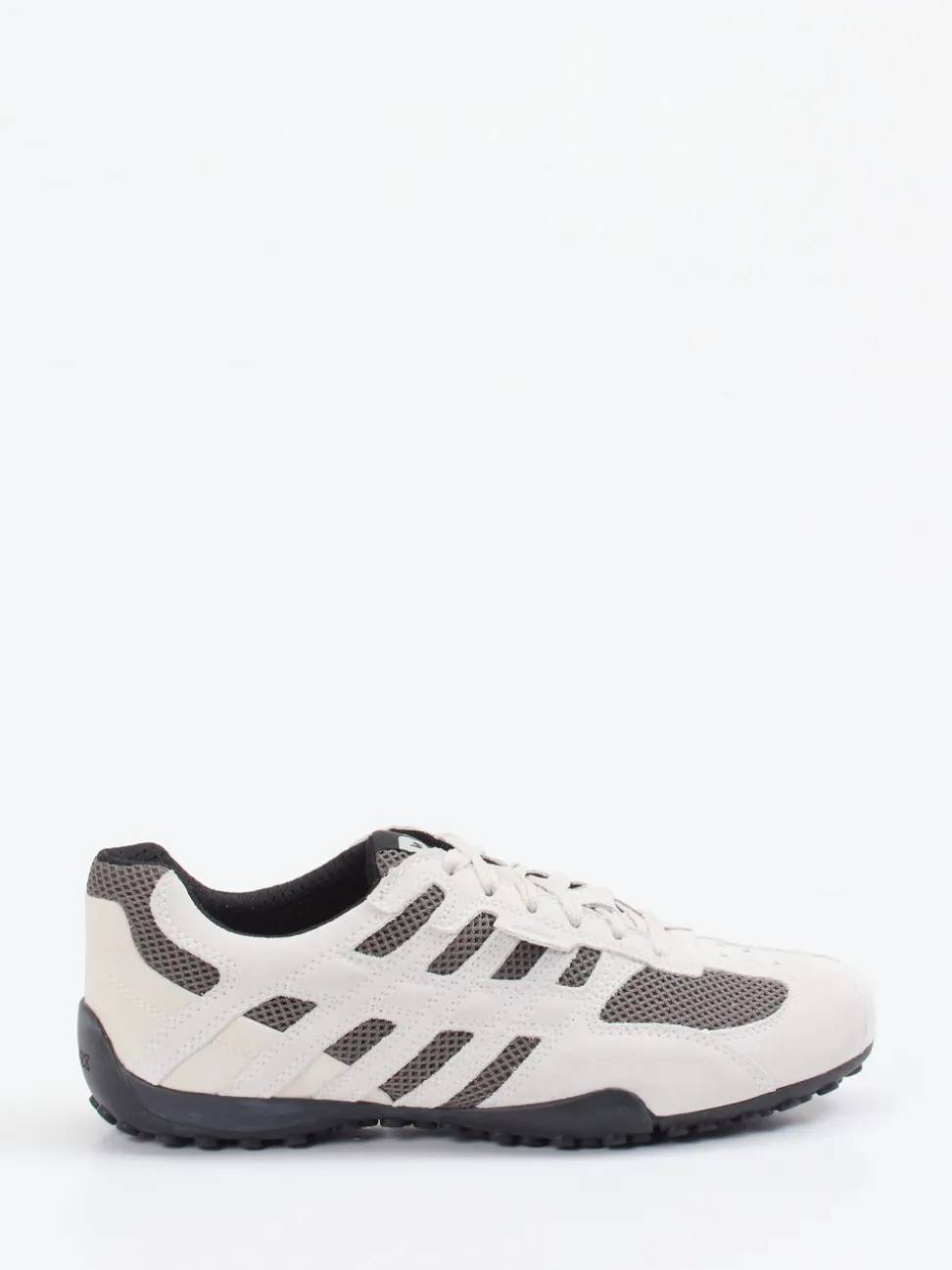Geox – Sneaker aus Veloursleder mit Mesh in Weiß