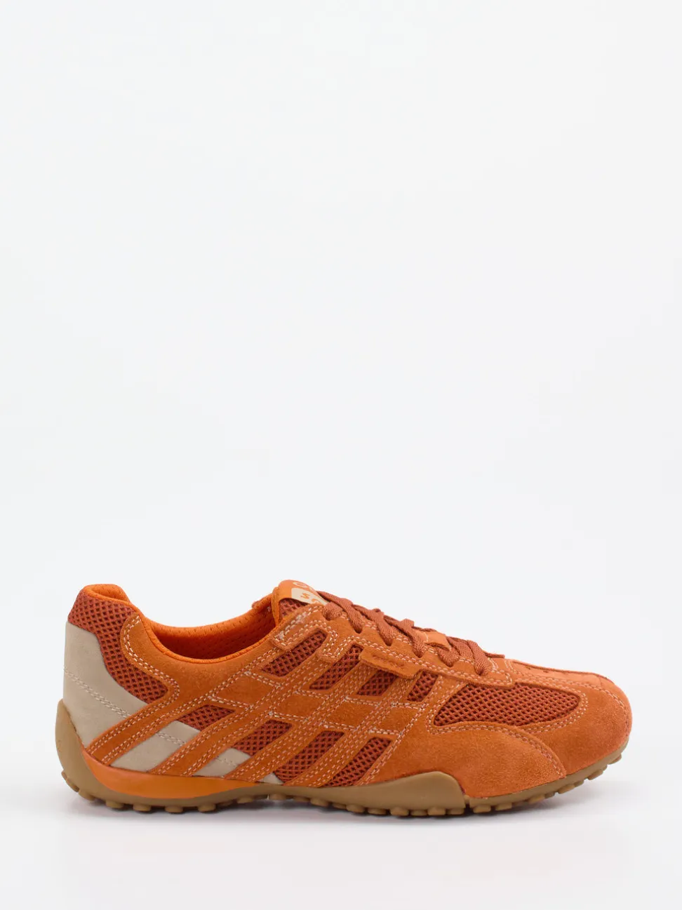 Geox – Sneaker aus Veloursleder und Mesh orange