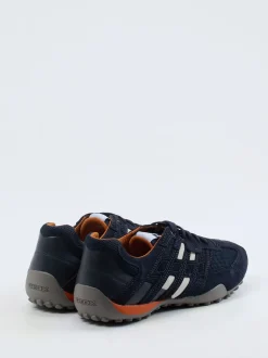 Geox – Sneaker aus Veloursleder und Mesh blau