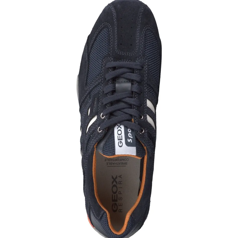 Geox – Sneaker aus Veloursleder und Mesh blau