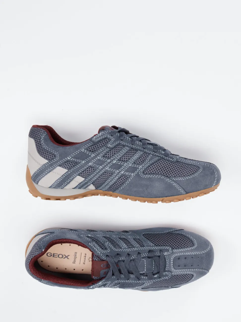 Geox – Sneaker aus Veloursleder und Mesh blau
