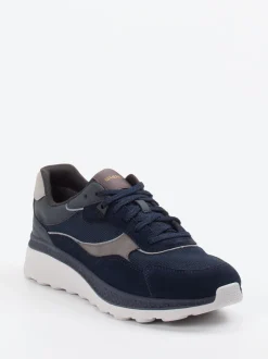 Geox – Sneaker aus Veloursleder und Mesh blau