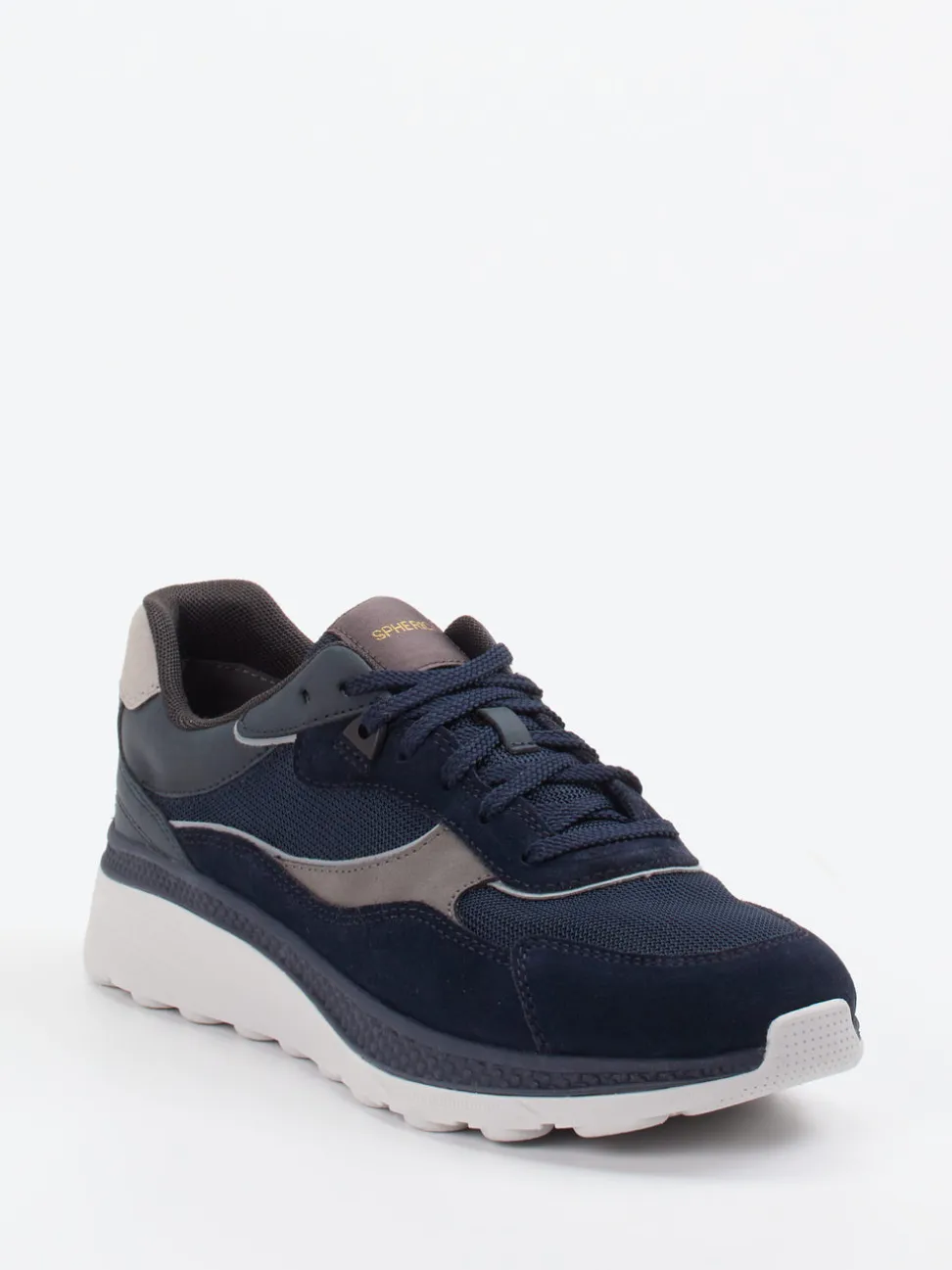 Geox – Sneaker aus Veloursleder und Mesh blau