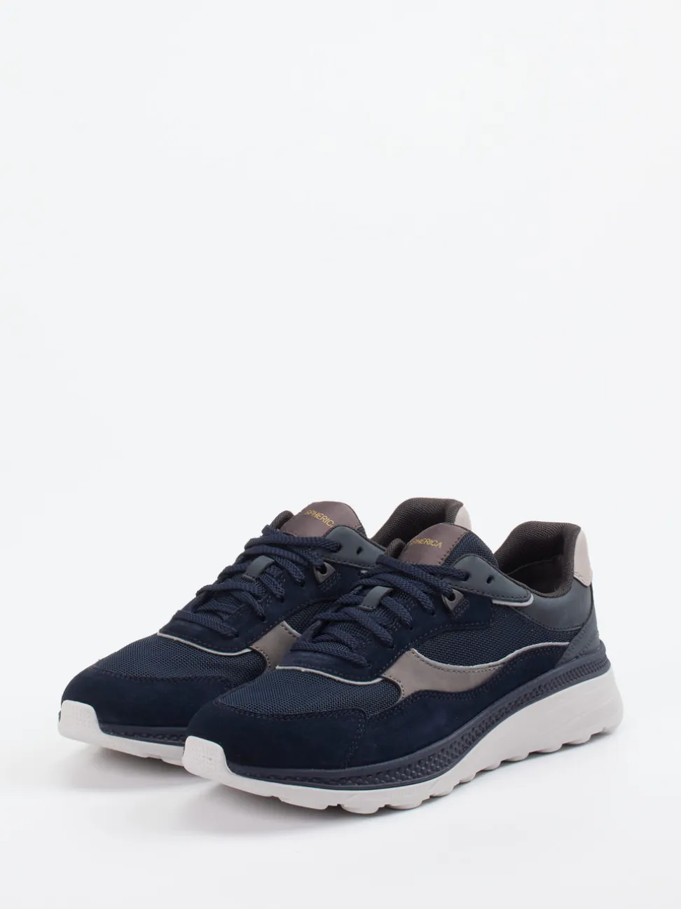Geox – Sneaker aus Veloursleder und Mesh blau