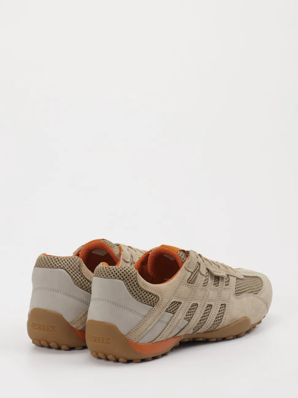 Geox – Sneaker aus Velour/Textil in Beigebraun