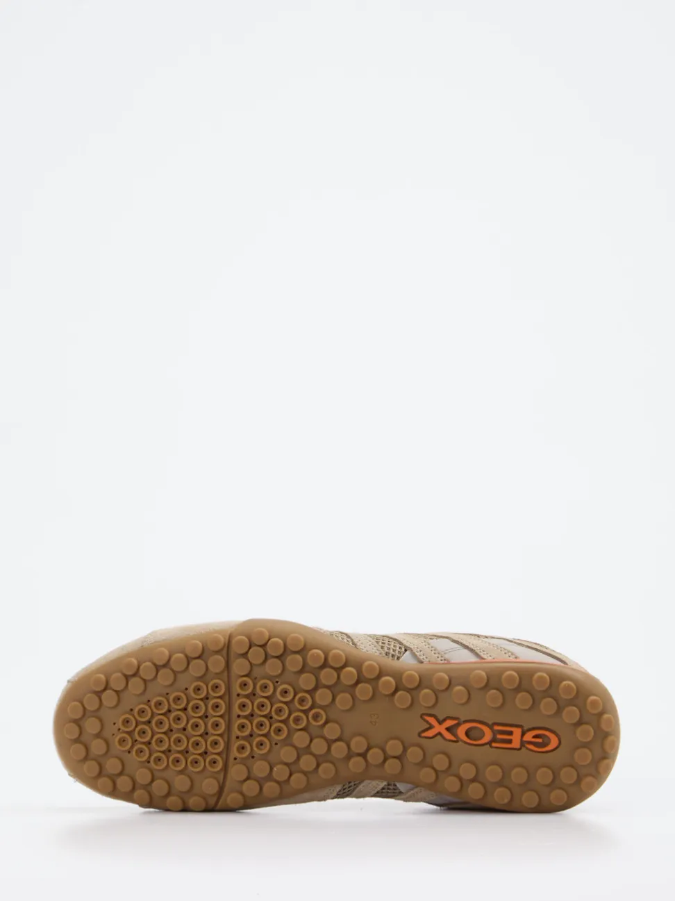 Geox – Sneaker aus Velour/Textil in Beigebraun