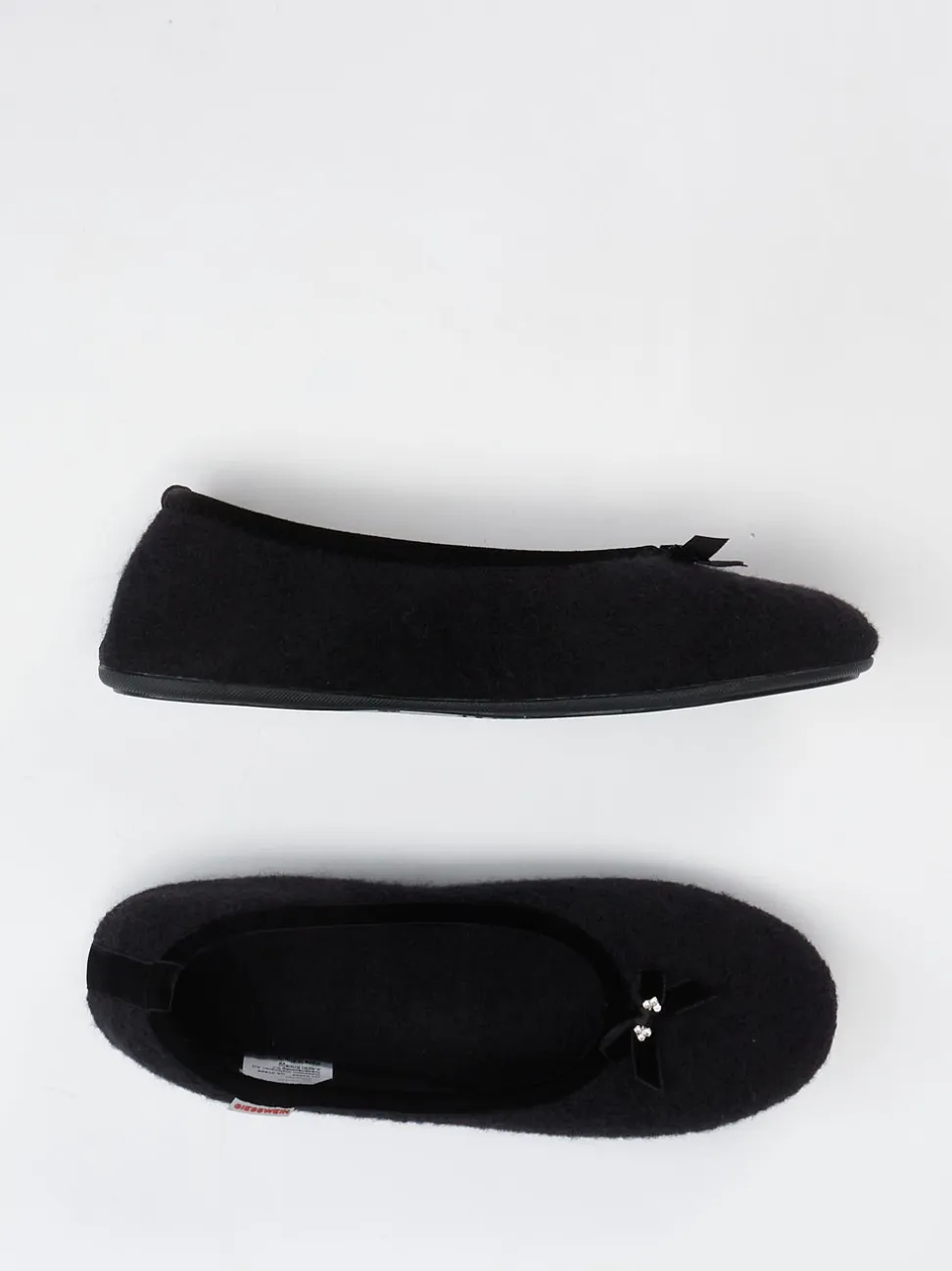 Giesswein – Ballerina-Hausschuh aus Wollfilz schwarz