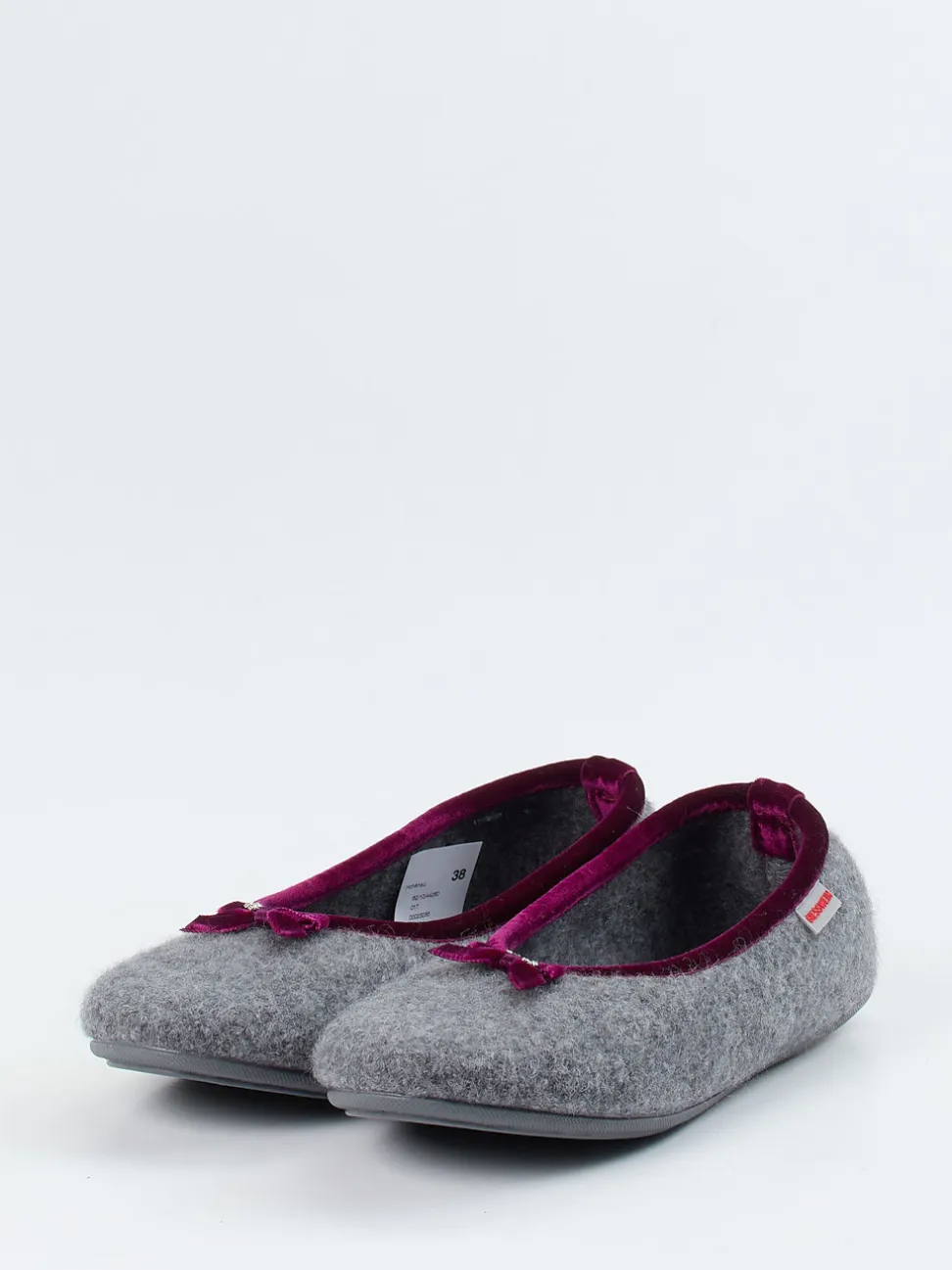 Giesswein – Ballerina-Hausschuh aus Wollfilz grau
