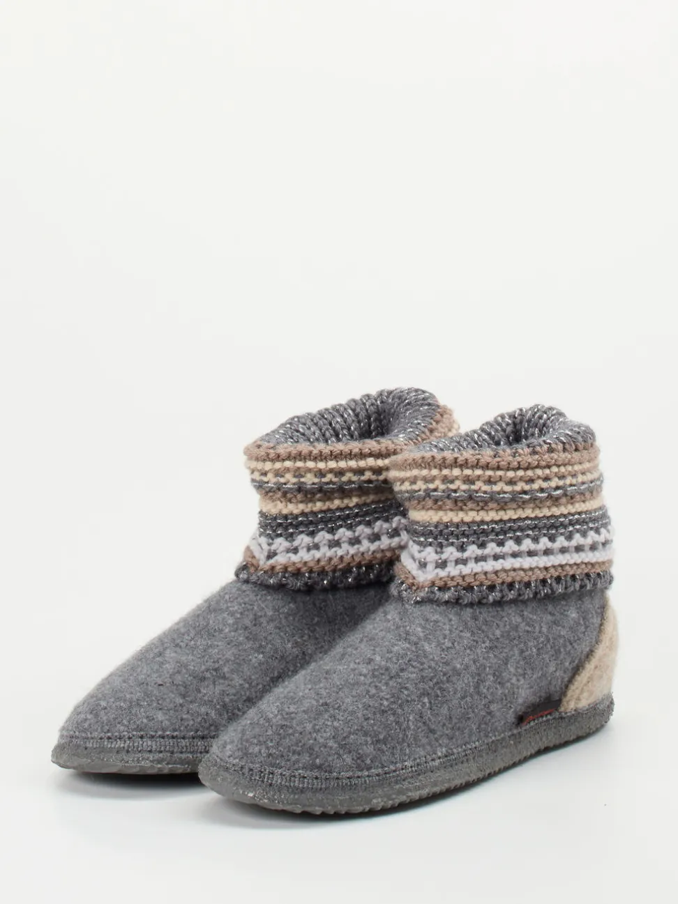 Giesswein – Haus-Booties aus Wollfilz in Anthrazit