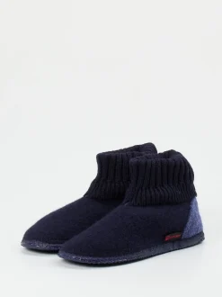 Giesswein – Hüttenschuh aus Wolle in Dunkelblau