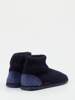 Giesswein – Hüttenschuh aus Wolle in Dunkelblau