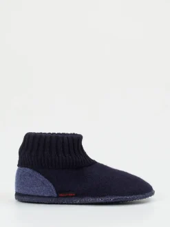 Giesswein – Hüttenschuhe aus Wollfilz Dunkelblau