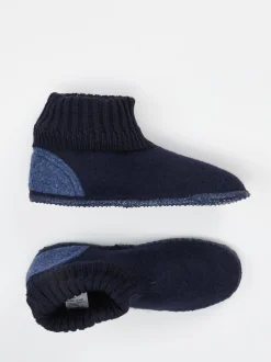 Giesswein – Hüttenschuhe aus Wollfilz Dunkelblau