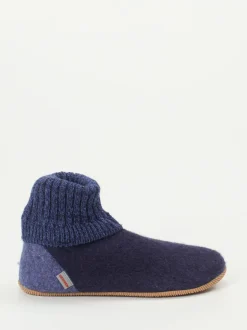 Giesswein – Hüttenschuhe aus Wollfilz Dunkelblau