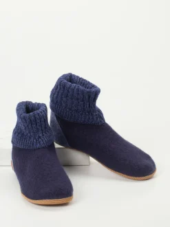 Giesswein – Hüttenschuhe aus Wollfilz Dunkelblau