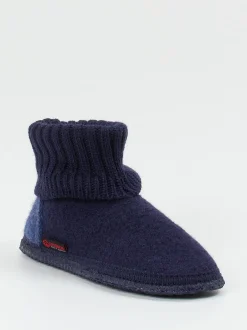 Giesswein – Hüttenschuhe aus Wollfilz Dunkelblau