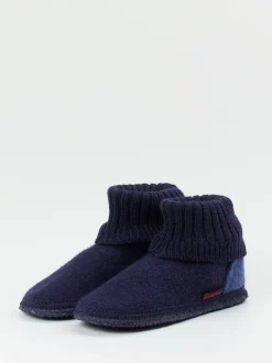 Giesswein – Hüttenschuhe aus Wollfilz Dunkelblau